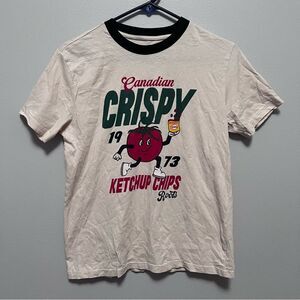 Roots Canadian Crispy Ketchup Chips Tee Size 11-12